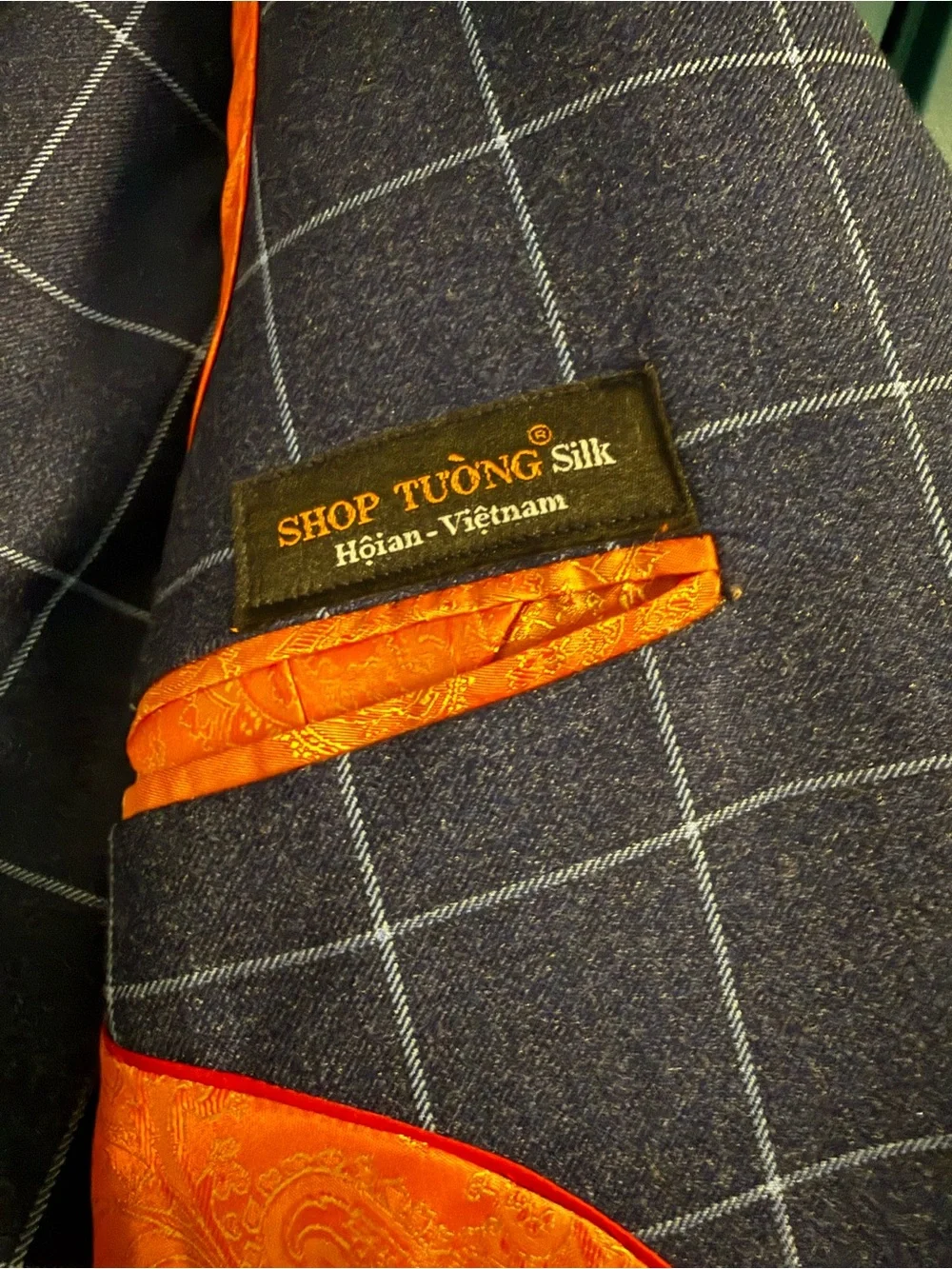 Men's Windowpane Navy Suit - Picture 3 of 10